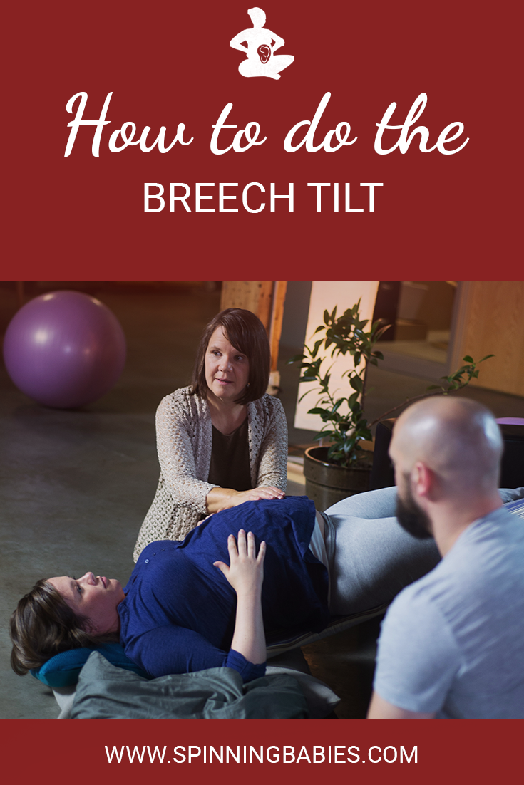 How to do the Breech Tilt - a widely-known inversion technique to help a breech baby flip to a head-down position. #Breech #Pregnancy #Childbirth